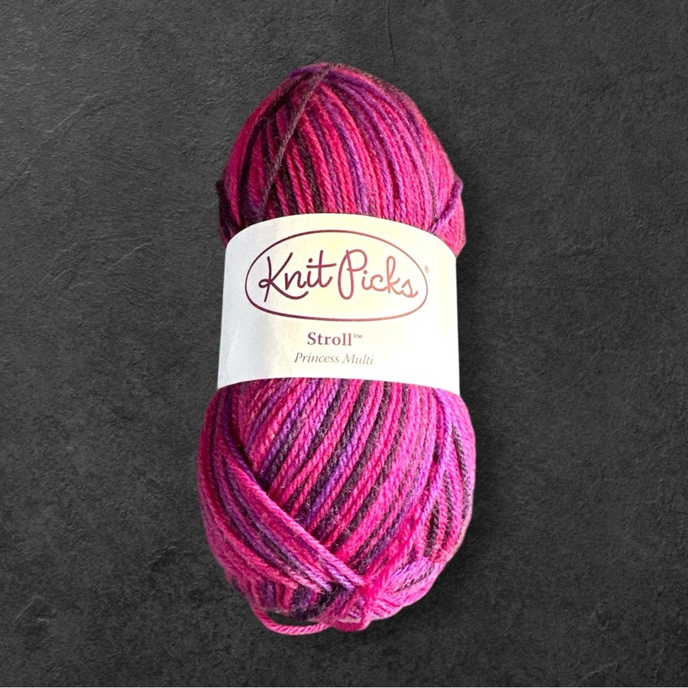 Knit Picks stroll princess multi fingering superwash merino wool, nylon 50g